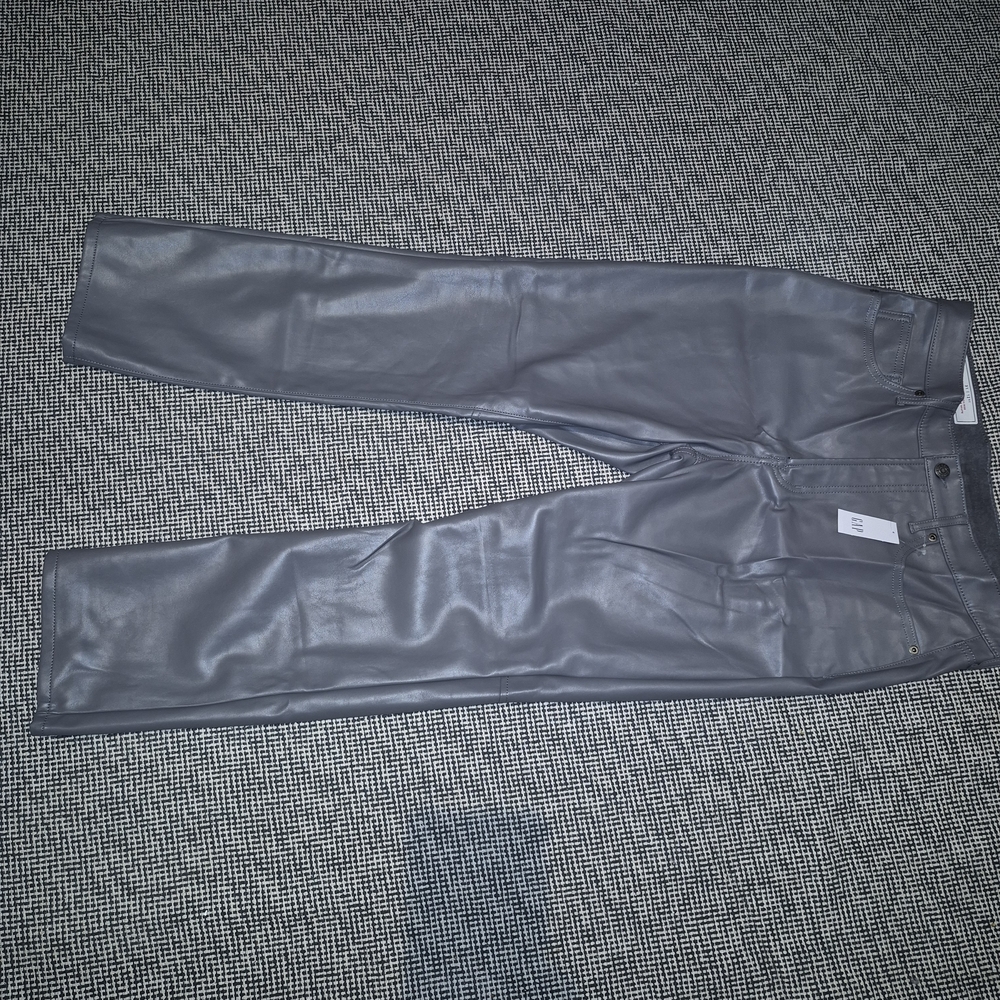Stylish Gray Leather Pants